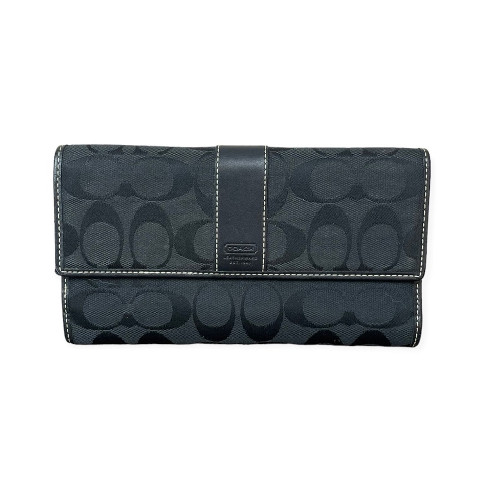 Coach Authentic Women’s Trifold Zipper Wallet Leather Ware Black